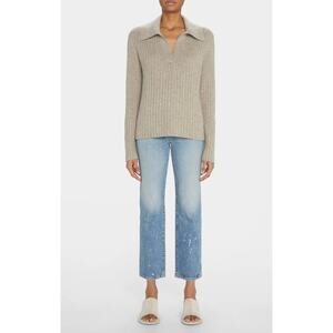 Khaite Stella Rib Cashmere Polo Sweater size M medium